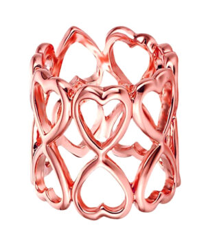 Spona na šatku - Srdce - ružovo zlatá