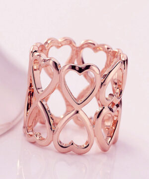 Alternative view of Spona na šatku - Srdce - ružovo zlatá