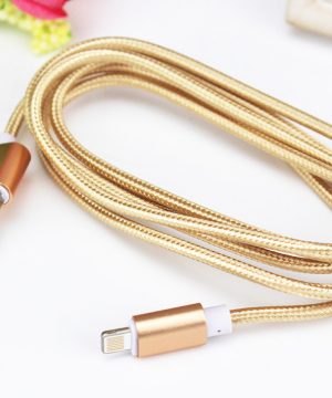 Dátový kábel pre zariadenia IOS-Iphone 5,5S,6,6PLUS, zlatá farba, 1,5m