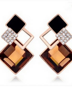 Luxusné vintage náušnice s veľkým kryštálom