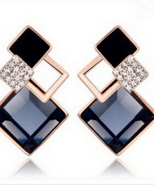 Luxusné vintage náušnice s veľkým kryštálom