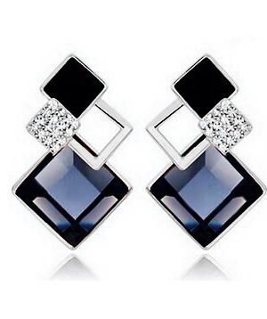 Luxusné vintage náušnice s veľkým kryštálom