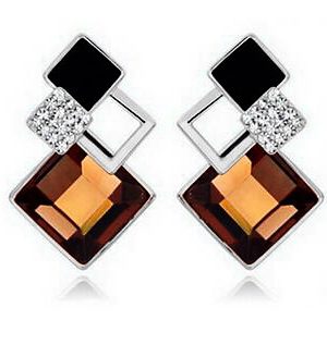 Luxusné vintage náušnice s veľkým kryštálom