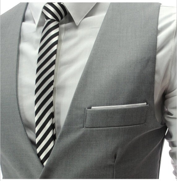 Luxusná pánska vesta ku obleku v sivej farbe