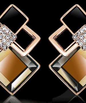 Luxusné vintage náušnice s veľkým kryštálom