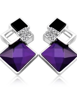 Luxusné vintage náušnice s veľkým kryštálom