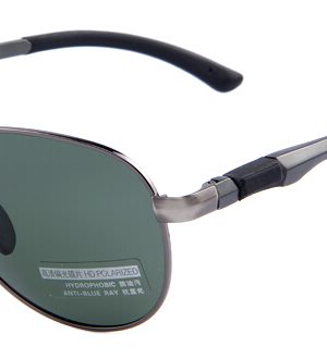 Polarizované štýlové slnečné okuliare - pilotky so zeleným sklom