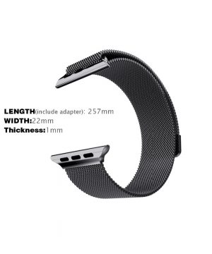 Apple iWatch náramok na Apple hodinky - Milánska oceľ - čierny