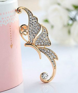 Luxusná piercing náušnica v tvare motýľa v zlatej farbe