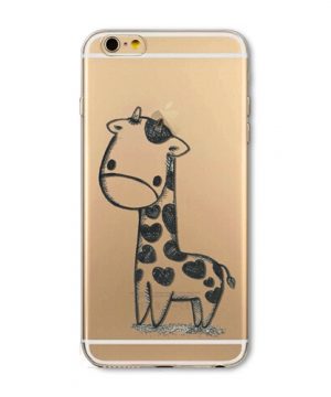 Kvalitný transparentný silikónový obal na iPhone 6/6S - giraffe