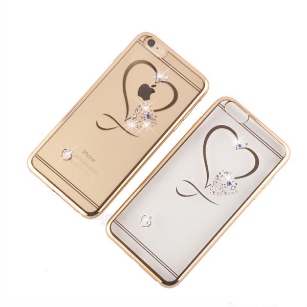 Silikónový obal so šperkom na iPhone 6 / 6S - srdce