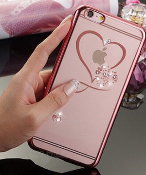 Silikónový obal so šperkom na iPhone 5 / 5S - srdce