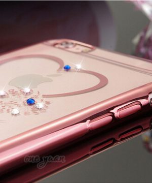 Silikónový obal so šperkom na iPhone 6 / 6S - srdce