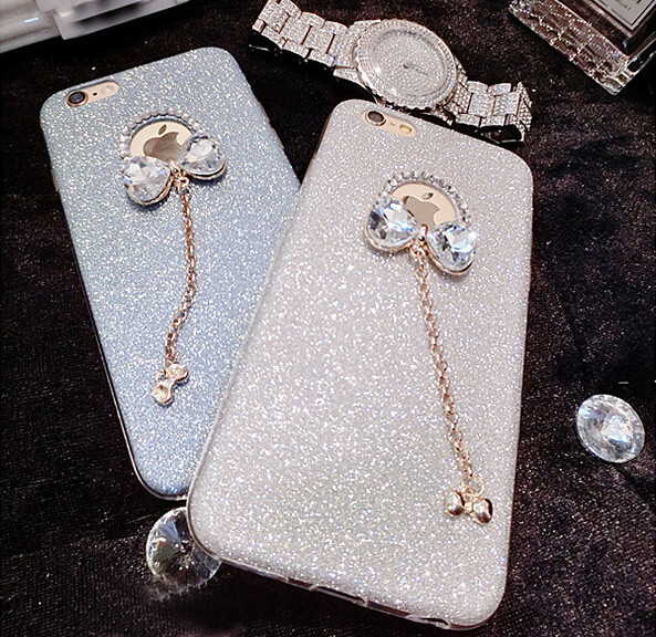 Silikónový obal so šperkom na iPhone 6 / 6S - mašľa