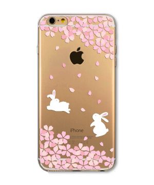 Kvalitný transparentný silikónový obal na iPhone 6/6S - rabbits