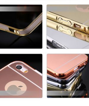 Luxusný zlatý zrkadlový obal na iPhone 5 + 5S, 6 + 6S, 6 Plus