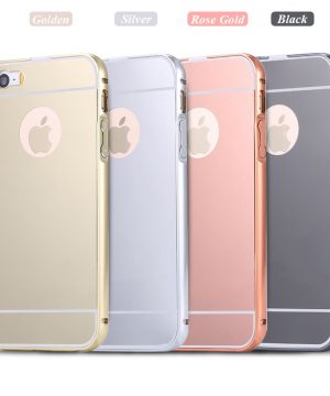 Luxusný zlatý zrkadlový obal na iPhone 5 + 5S, 6 + 6S, 6 Plus