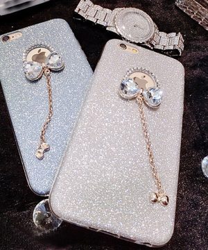 Silikónový obal so šperkom na iPhone 7 plus / 7S plus - mašľa