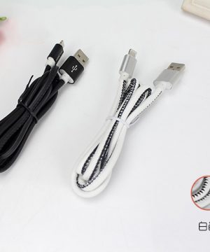 Dátový kábel pre zariadenia IOS-Iphone 5,5S,6,6PLUS, v koži - 1m