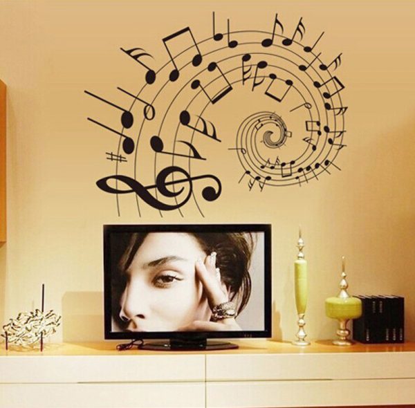 Kvalitná nálepka na stenu z PVC - MUSIC - 60 x 80 cm