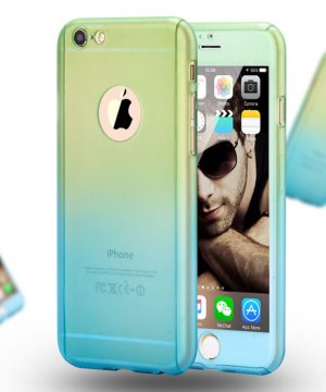 Obal z tvrdeného plastu so sklom na iPhone 6 / 6S v dúhových farbách