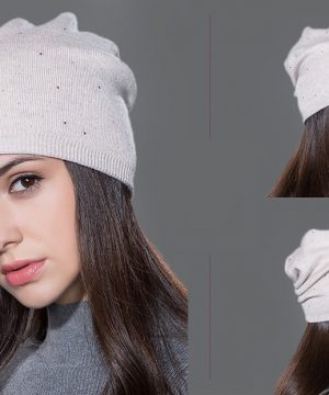 Kvalitná čiapka pre dámy z bavlny a kašmíru v rôznych farbách