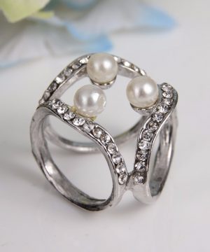 Prsteň na šatku - luxury s perlami