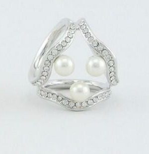 Prsteň na šatku - luxury s perlami