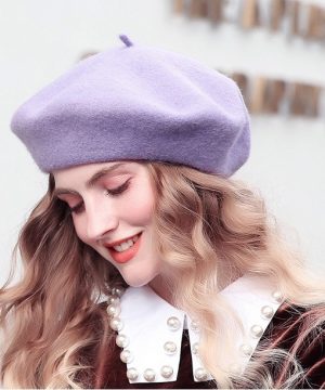 Dámska elegantná baretka z vlny a bavlny v rôznych farbách