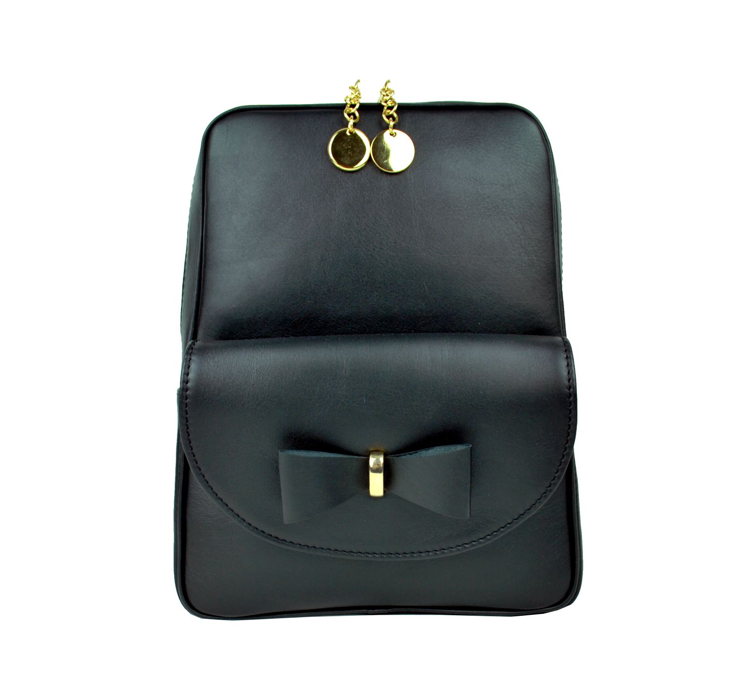 Luxusný kožený ruksak z pravej hovädzej kože č.8666 v čiernej farbe – Obrázok 8