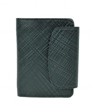 Luxusná kožená peňaženka s mriežkovaným dekorom č.8511-1 v čiernej farbe