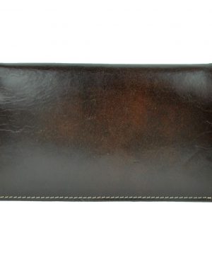 Luxusná elegantná kožená dokladovka č.8203 v tmavo hnedej farbe