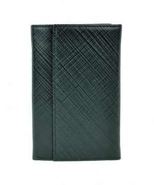 Luxusná kožená peňaženka s mriežkovaným dekorom č.8559-1 v čiernej farbe