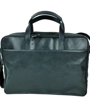 Luxusná kožená taška na notebook v čiernej farbe č.8367