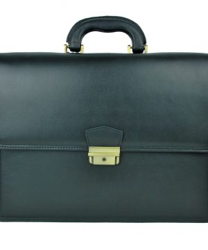 Luxusná štýlová kožená aktovka č.8041 v čiernej farbe