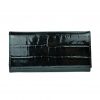 Luxusná umelecká lakovaná kožená peňaženka č.7757 so vzorom hadiny v čiernej farbe