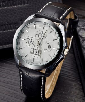 Luxusné pánske hodinky v striebornom prevedení s bielym ciferníkom