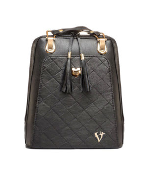 Luxusný kožený ruksak z pravej hovädzej kože č.8668 v čiernej farbe