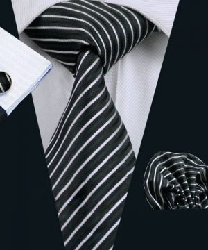 Luxusný kravatový set Bary - kravata + manžety + vreckovka , č.3