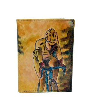 Ručne maľovaná peňaženka 8560 s motívom Cyklistu