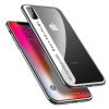 Silikónový transparentný kryt pre iPhone X so striebornými okrajmi