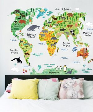World Animal kvalitná nálepka na stenu z PVC, 60 x 90 cm