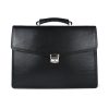 Luxusná moderná kožená aktovka z pravej kože v čiernej farbe