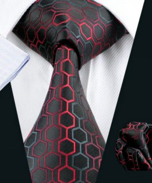 Elegantná kravatová sada - kravata + manžety + vreckovka, vzor 8.