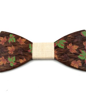 Luxusný drevený motýlik so vzorom javorového listu