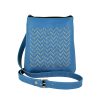 Ručne vyšívaná kabelka z pravej kože v modrej farbe (4)