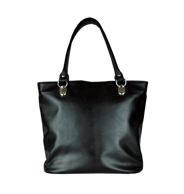 Luxusná kabelka z prírodnej hovädzej usne 8710, čierna farba