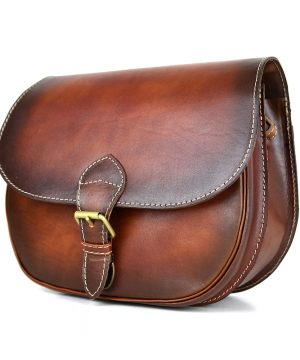 Luxusná kožená kabelka v Cigaro farbe 7403, ručne tieňovaná