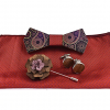 Luxusný motýlikový set v rôznych farbách - drevený motýlik+ manžety + vreckovka + brošňa