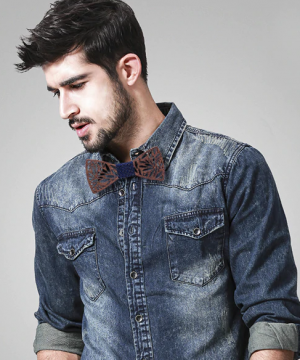 Motýlikový set v rôznych farbách - drevený motýlik + manžety + vreckovka + brošňa